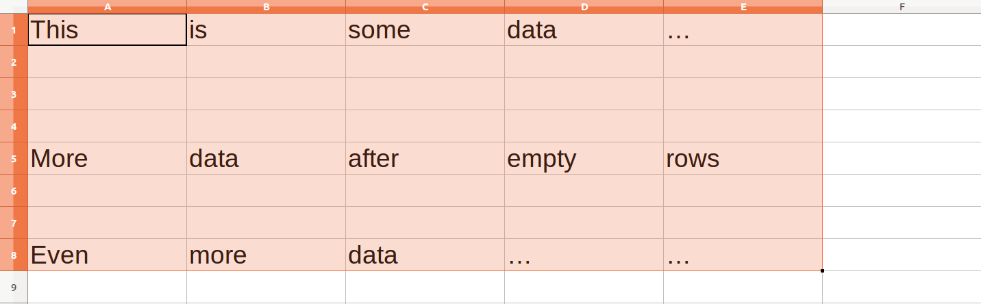 Excel test for empty cell